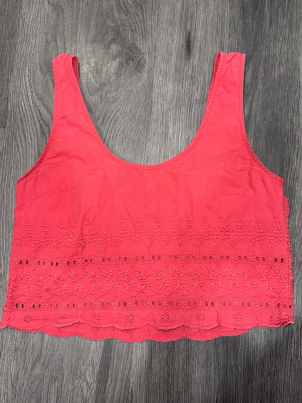 LA HEARTS Embroidered Crop Tank Top 100% cotton